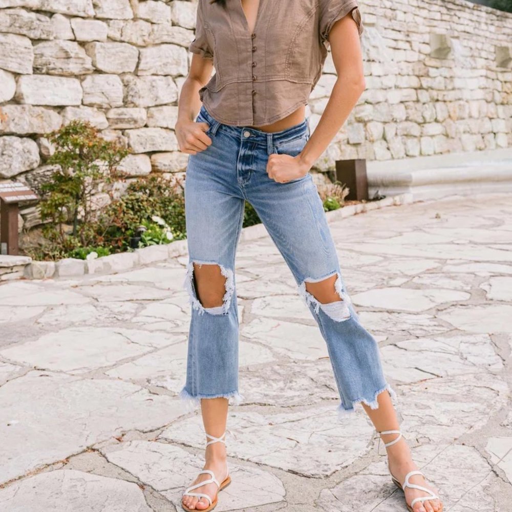 *NEW* Vervet by Flying Monkey High-Rise Crop Kick Flare Jeans